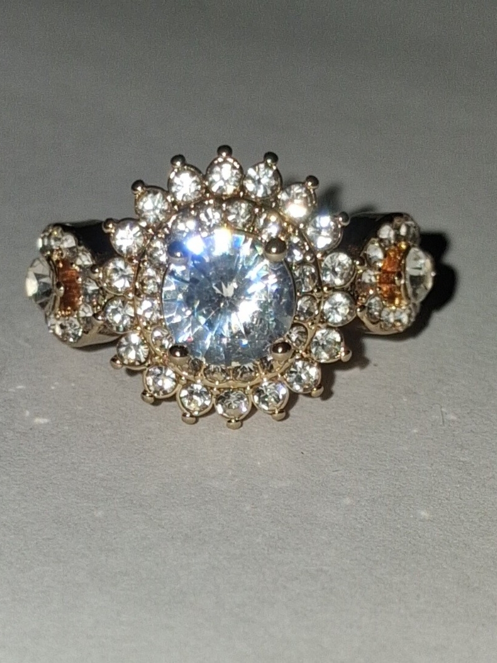 Yellow Gold White Topaz Ring